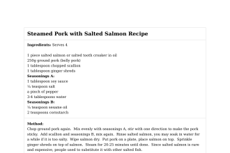 Steamed Pork with Salted Salmon Recipe