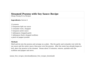 Steamed Prawns with Soy Sauce Recipe