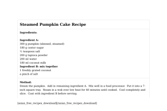 Steamed Pumpkin Cake Recipe