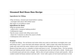 Steamed Red Bean Bun Recipe
