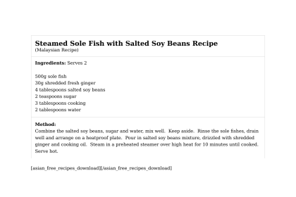 Steamed Sole Fish with Salted Soy Beans Recipe