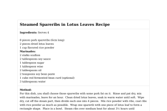 Steamed Spareribs in Lotus Leaves Recipe