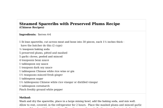 Steamed Spareribs with Preserved Plums Recipe