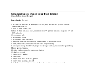 Steamed Spicy Sweet Sour Fish Recipe