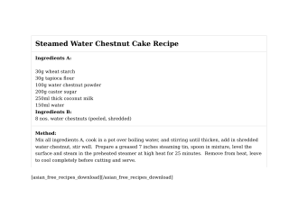 Steamed Water Chestnut Cake Recipe
