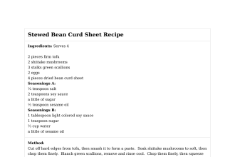 Stewed Bean Curd Sheet Recipe