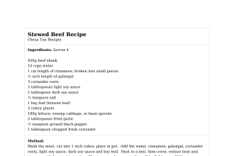 Stewed Beef Recipe