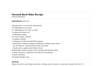 Stewed Beef Ribs Recipe