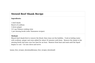 Stewed Beef Shank Recipe