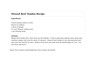 Stewed Beef Tendon Recipe