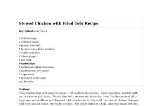 Stewed Chicken with Fried Tofu Recipe
