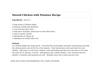 Stewed Chicken with Potatoes Recipe