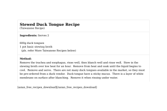 Stewed Duck Tongue Recipe