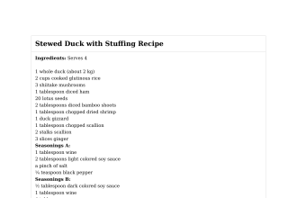 Stewed Duck with Stuffing Recipe