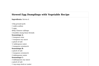 Stewed Egg Dumplings with Vegetable Recipe