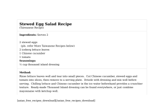 Stewed Egg Salad Recipe