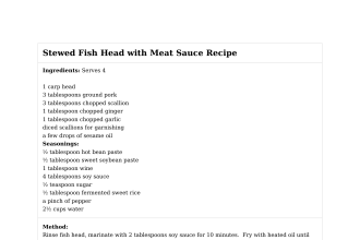 Stewed Fish Head with Meat Sauce Recipe