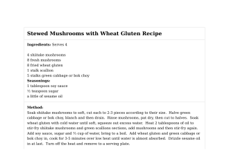 Stewed Mushrooms with Wheat Gluten Recipe
