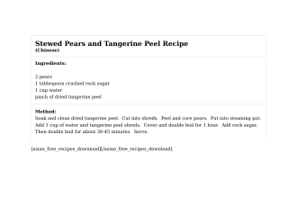 Stewed Pears and Tangerine Peel Recipe