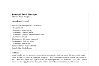 Stewed Pork Recipe