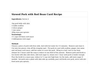 Stewed Pork with Red Bean Curd Recipe