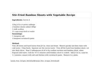 Stir-Fried Bamboo Shoots with Vegetable Recipe