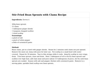 Stir-Fried Bean Sprouts with Clams Recipe