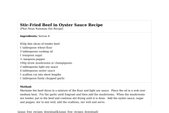 Stir-Fried Beef in Oyster Sauce Recipe