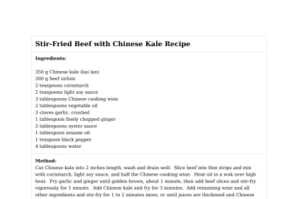 Stir-Fried Beef with Chinese Kale Recipe