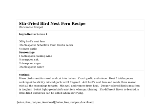 Stir-Fried Bird Nest Fern Recipe