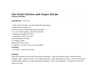 Stir-Fried Chicken and Ginger Recipe