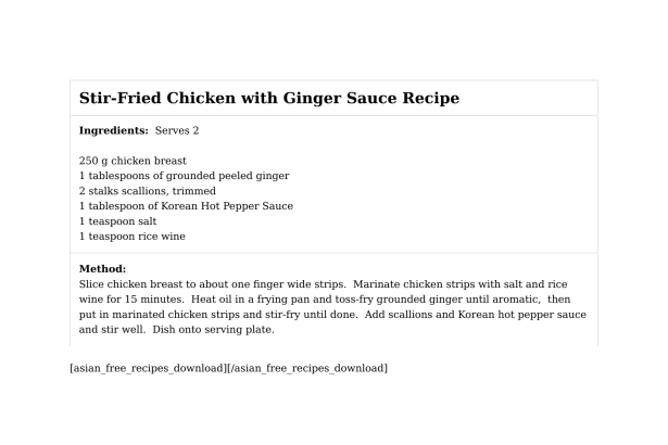 Stir-Fried Chicken with Ginger Sauce Recipe