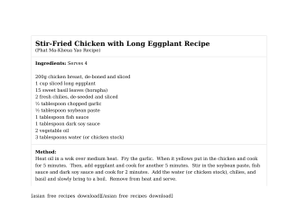 Stir-Fried Chicken with Long Eggplant Recipe