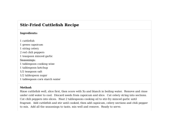 Stir-Fried Cuttlefish Recipe