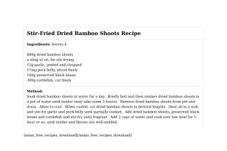 Stir-Fried Dried Bamboo Shoots Recipe