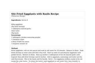 Stir-Fried Eggplants with Basils Recipe