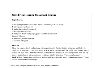 Stir-Fried Ginger Calamari Recipe