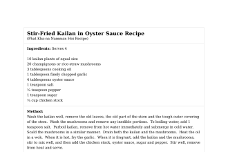 Stir-Fried Kailan in Oyster Sauce Recipe