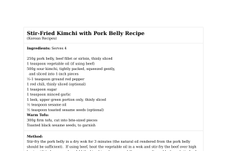 Stir-Fried Kimchi with Pork Belly Recipe