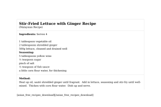 Stir-Fried Lettuce with Ginger Recipe