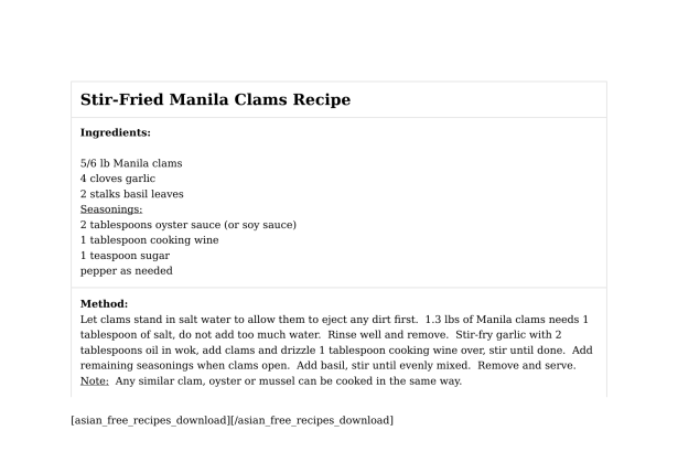 Stir-Fried Manila Clams Recipe