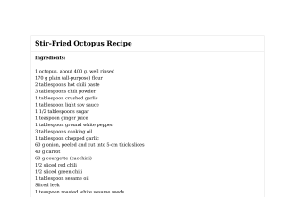 Stir-Fried Octopus Recipe
