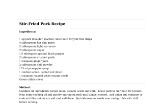 Stir-Fried Pork Recipe