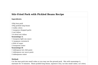 Stir-Fried Pork with Pickled Beans Recipe