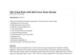 Stir-Fried Pork with Red Curry Paste Recipe