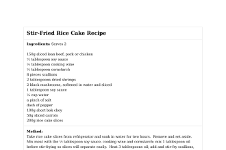 Stir-Fried Rice Cake Recipe