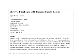 Stir-Fried Soybeans with Bamboo Shoots Recipe