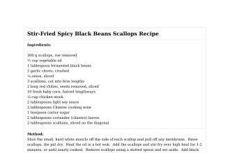 Stir-Fried Spicy Black Beans Scallops Recipe