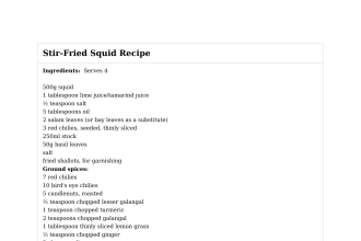Stir-Fried Squid Recipe