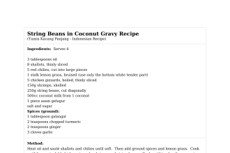 String Beans in Coconut Gravy Recipe